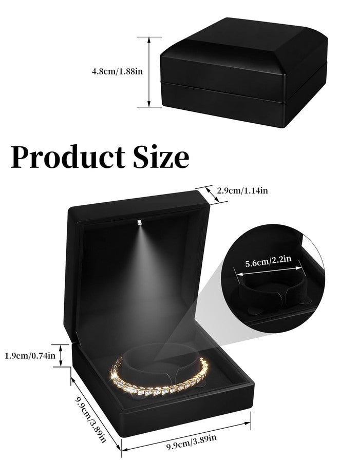 Hatori Luxury Bracelet Box, Velvet Jewelry Bangle Box Storage Case Organizer Holder with LED Light for Wedding, Engagement, Proposal, Birthday and Anniversary - Image 5